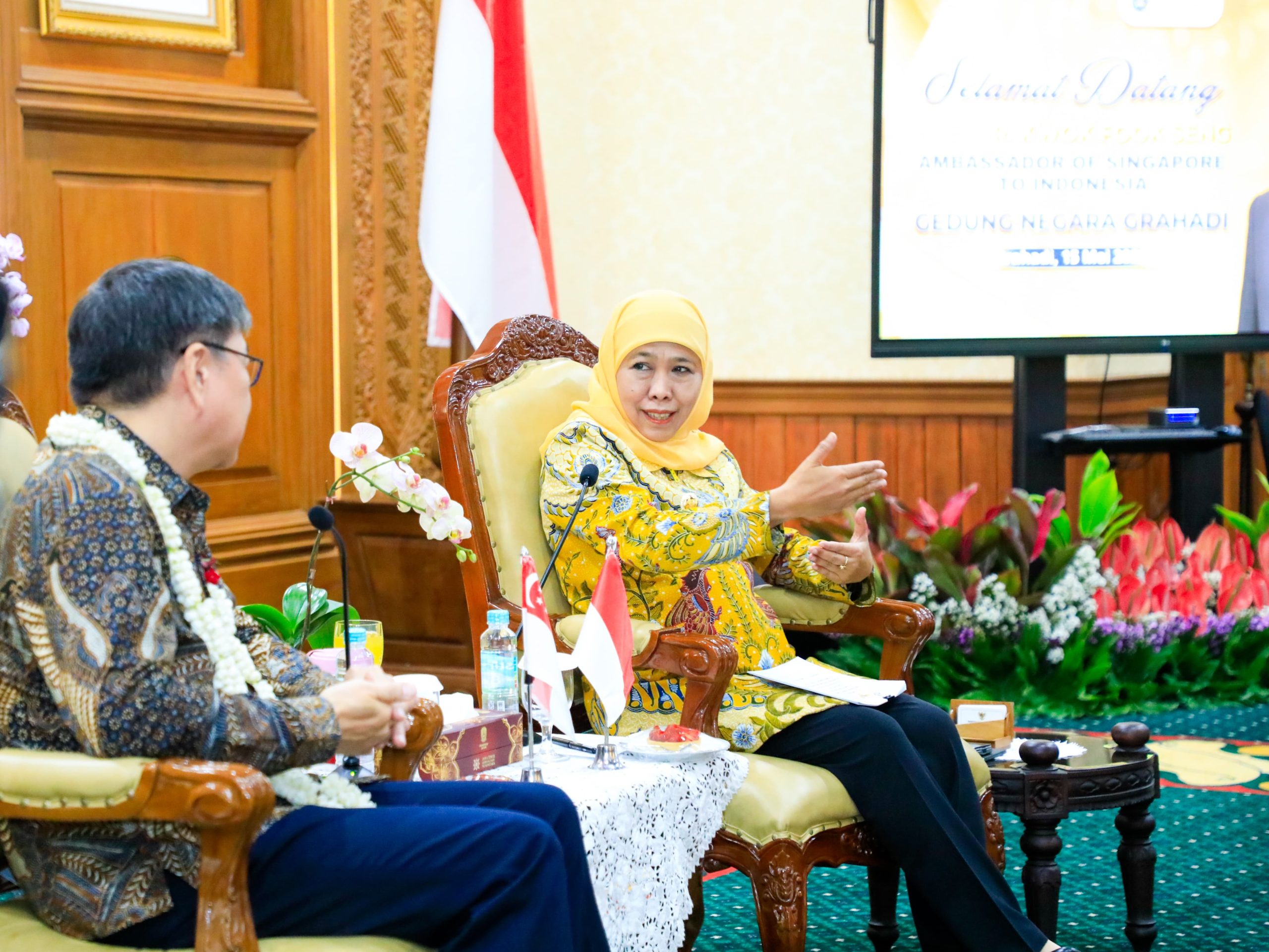 Dubes Singapura Puji Jatim Sebagai Tujuan Utama Investasi di Indonesia, Gubernur Khofifah Komitmen Jaga Keberlanjutan Kerjasama