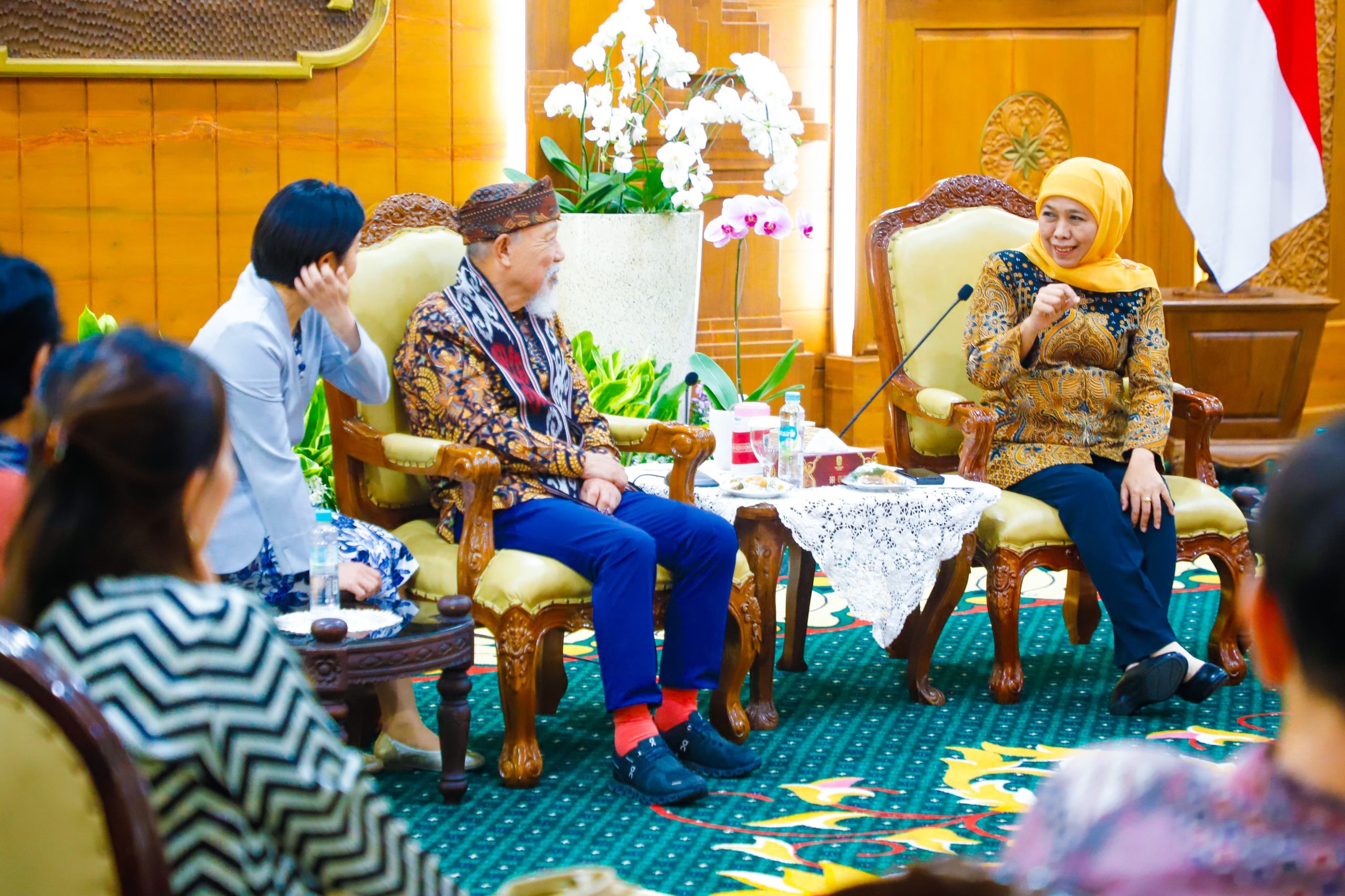 Gubernur Khofifah Menerima Kunjungan Pimpinan The Nippon Foundation  Yang Dipimpin Mr. Sasakawa Untuk  Percepat Eliminasi  Kusta Di Jatim