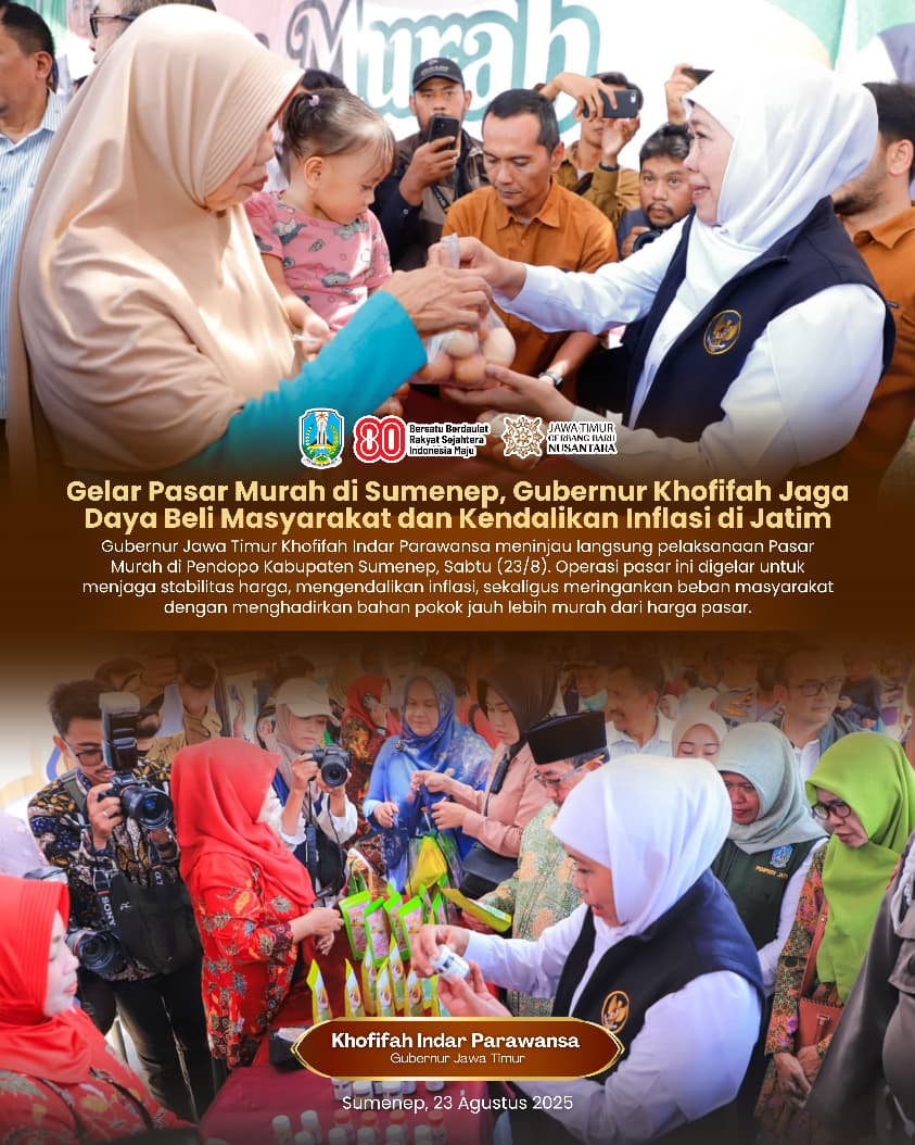 Gubernur Khofifah Gelar Pasar Murah di Sumenep, Kendalikan Inflasi dan Tingkatkan Daya Beli Masyarakat