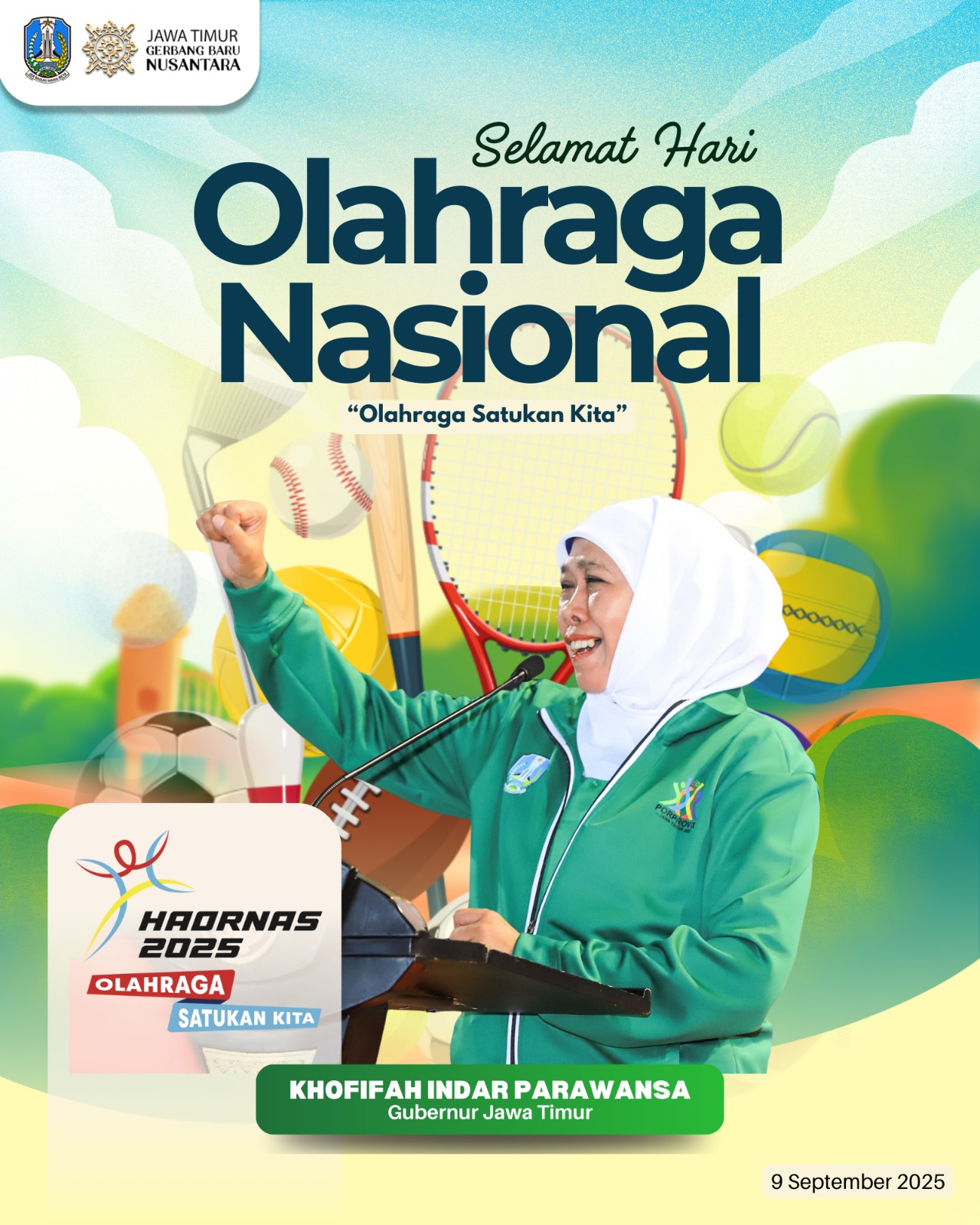 Gubernur Khofifah: Dari Jatim Menuju Juara Dunia, Olahraga Satukan Kita