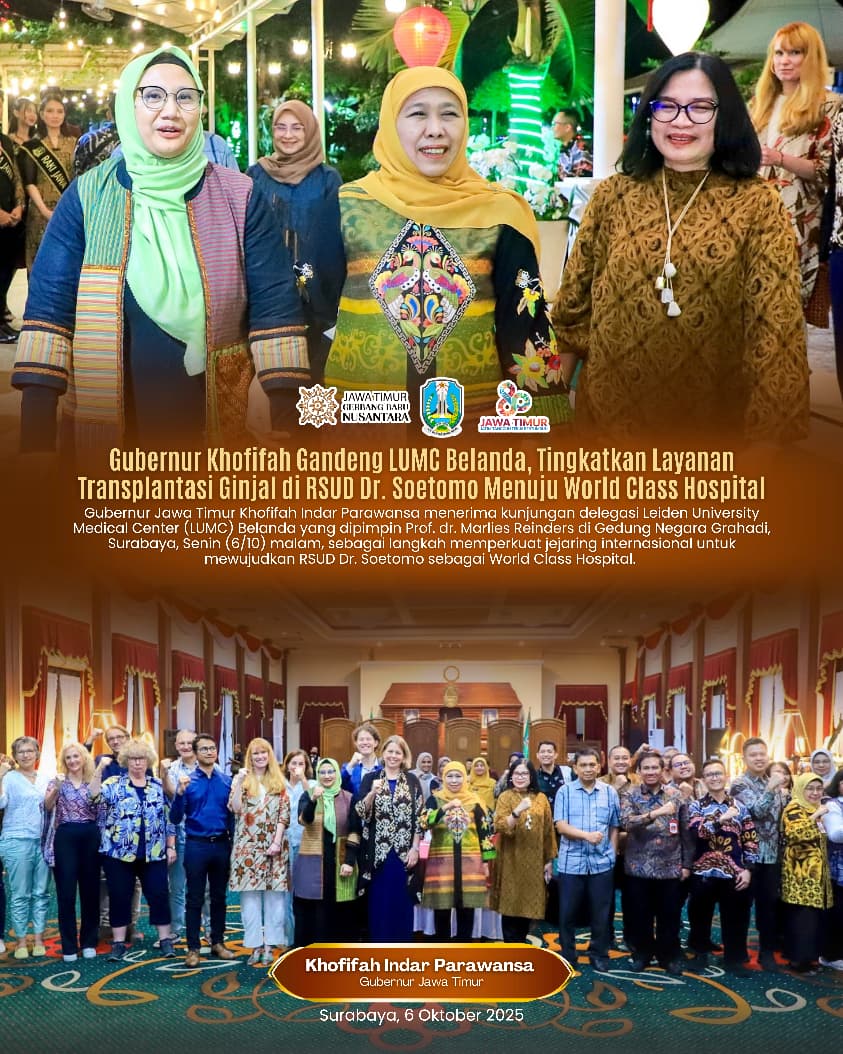 Gubernur Khofifah Optimis Kerja Sama LUMC Belanda Mampu Angkat Kapasitas RSUD Dr. Soetomo ke Level Internasional