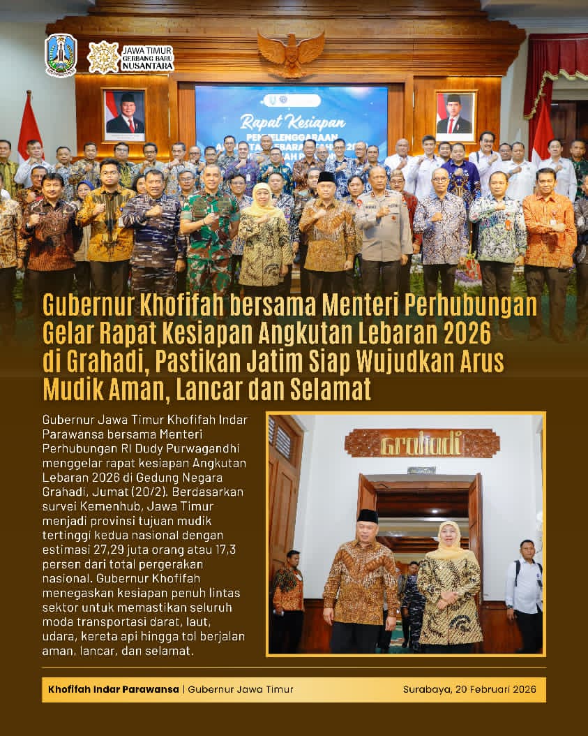 Gubernur Khofifah Koordinasi Full Team, Optimalkan Posko dan Jalur Alternatif Lebaran