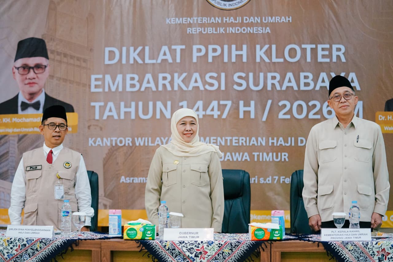 Gubernur Khofifah Tekankan Pemahaman Regulasi dan Fiqhun Nisa dalam Diklat PPIH Haji 2026