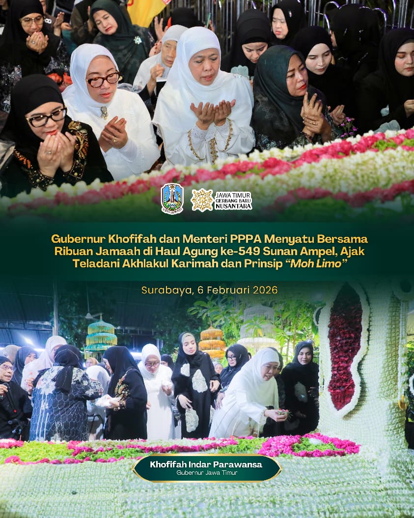 Di Haul Sunan Ampel ke-549, Khofifah Doakan Keberkahan untuk Jawa Timur dan Indonesia