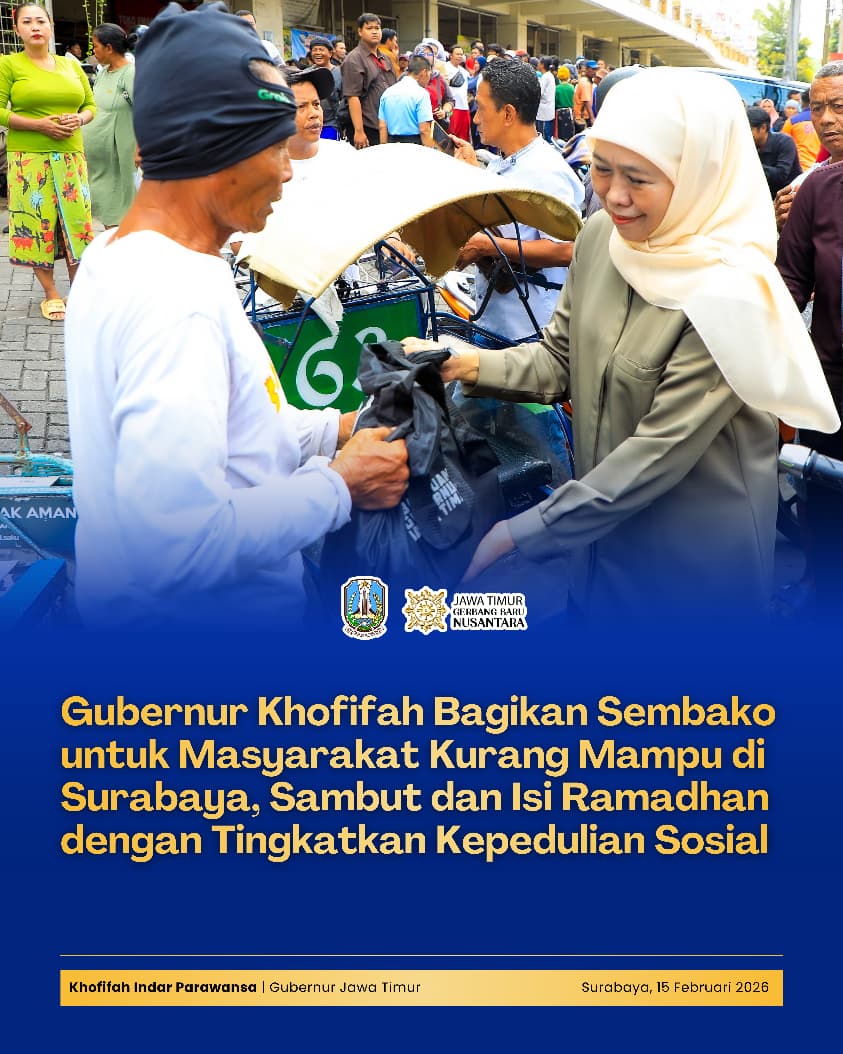 Gubernur Khofifah: Ramadhan Bukan Hanya Ibadah Spiritual, Tapi Penguatan Solidaritas Sosial