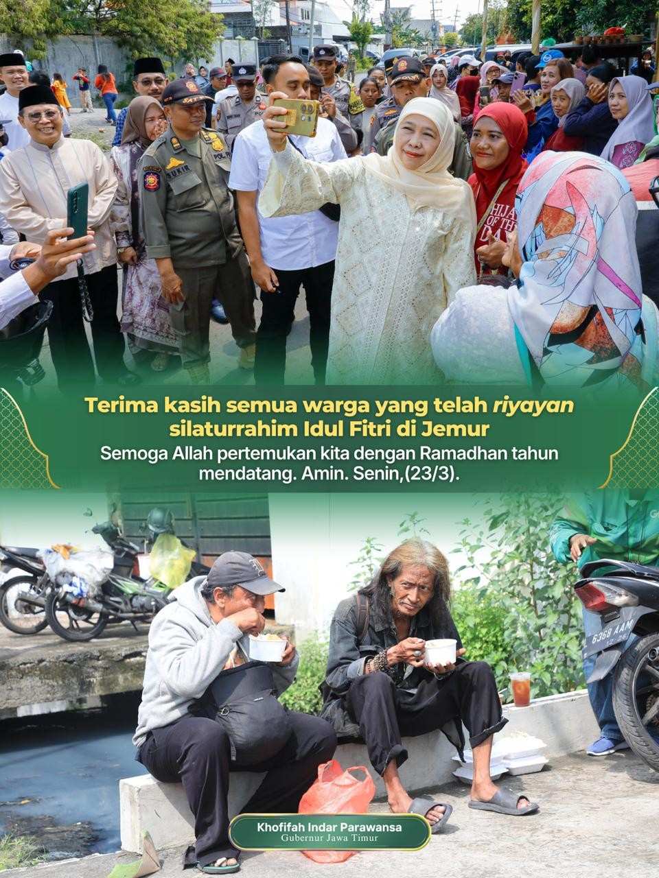 Gubernur Khofifah Ajak Perkuat Persaudaraan di Akhir Riyayan, Warga Antusias Bersilaturahmi