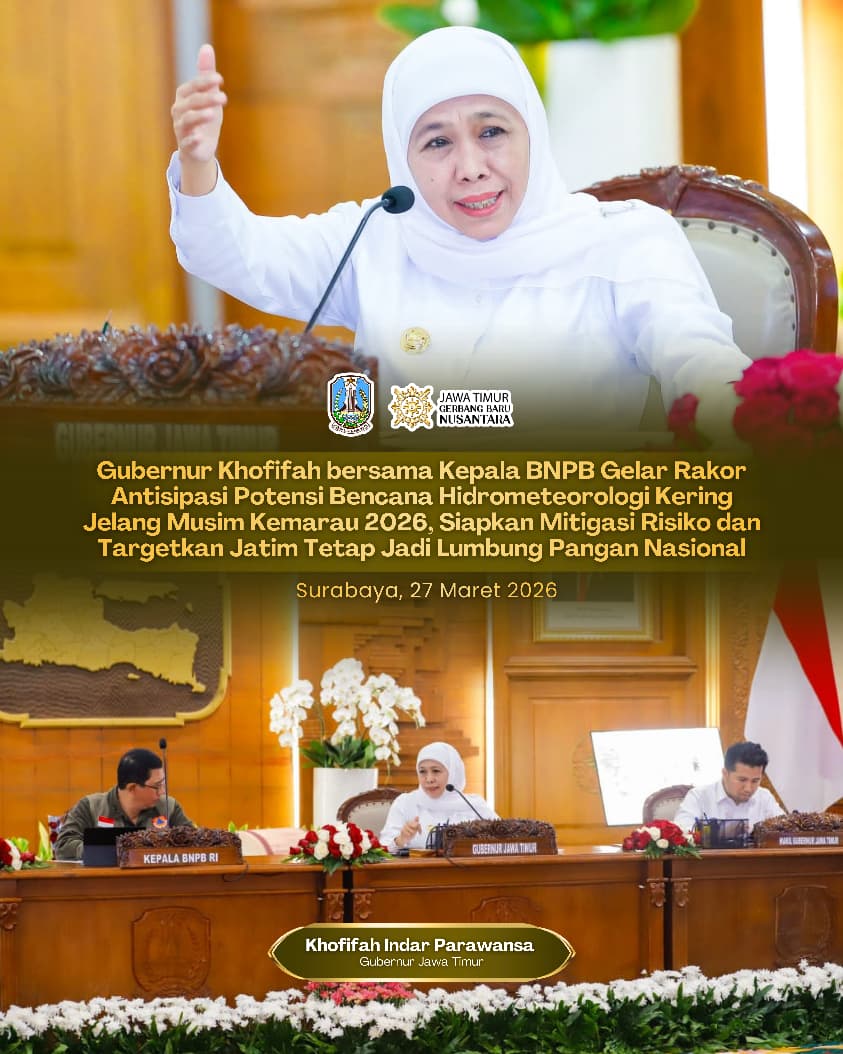 Gubernur Khofifah Tegaskan Strategi Dua Arah Hadapi Kekeringan, Penuhi Kebutuhan Air Masyarakat dan Sektor Pertanian