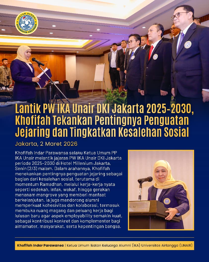 Khofifah Indar Parawansa Dorong Alumni Unair Perluas Networking dan Tingkatkan Employability Lulusan