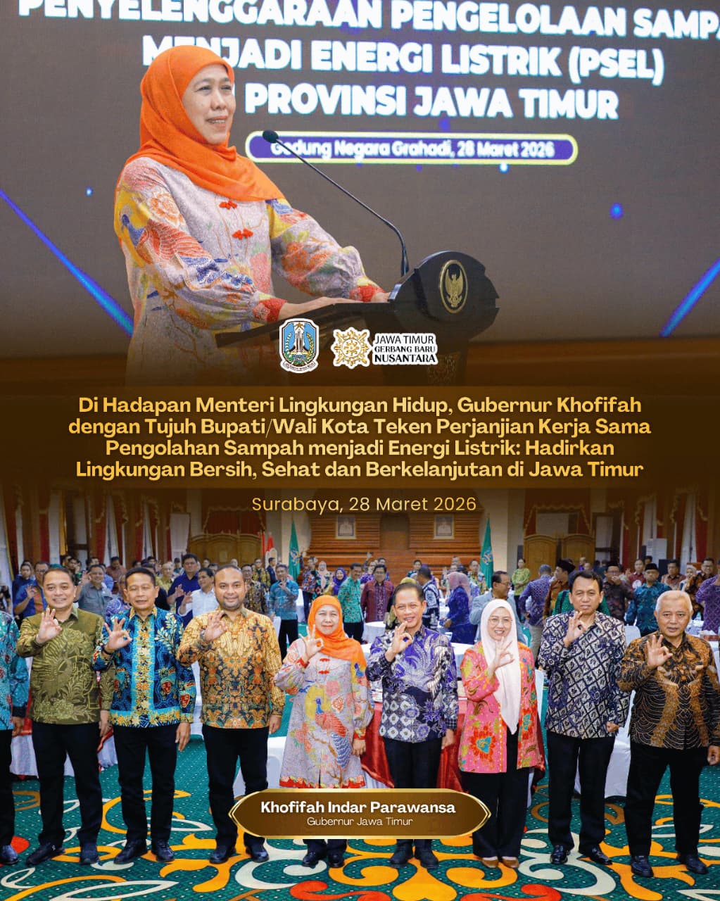 Gubernur Khofifah Dorong Solusi Terpadu Sampah Perkotaan Lewat PSEL, Hadirkan Energi Baru Terbarukan