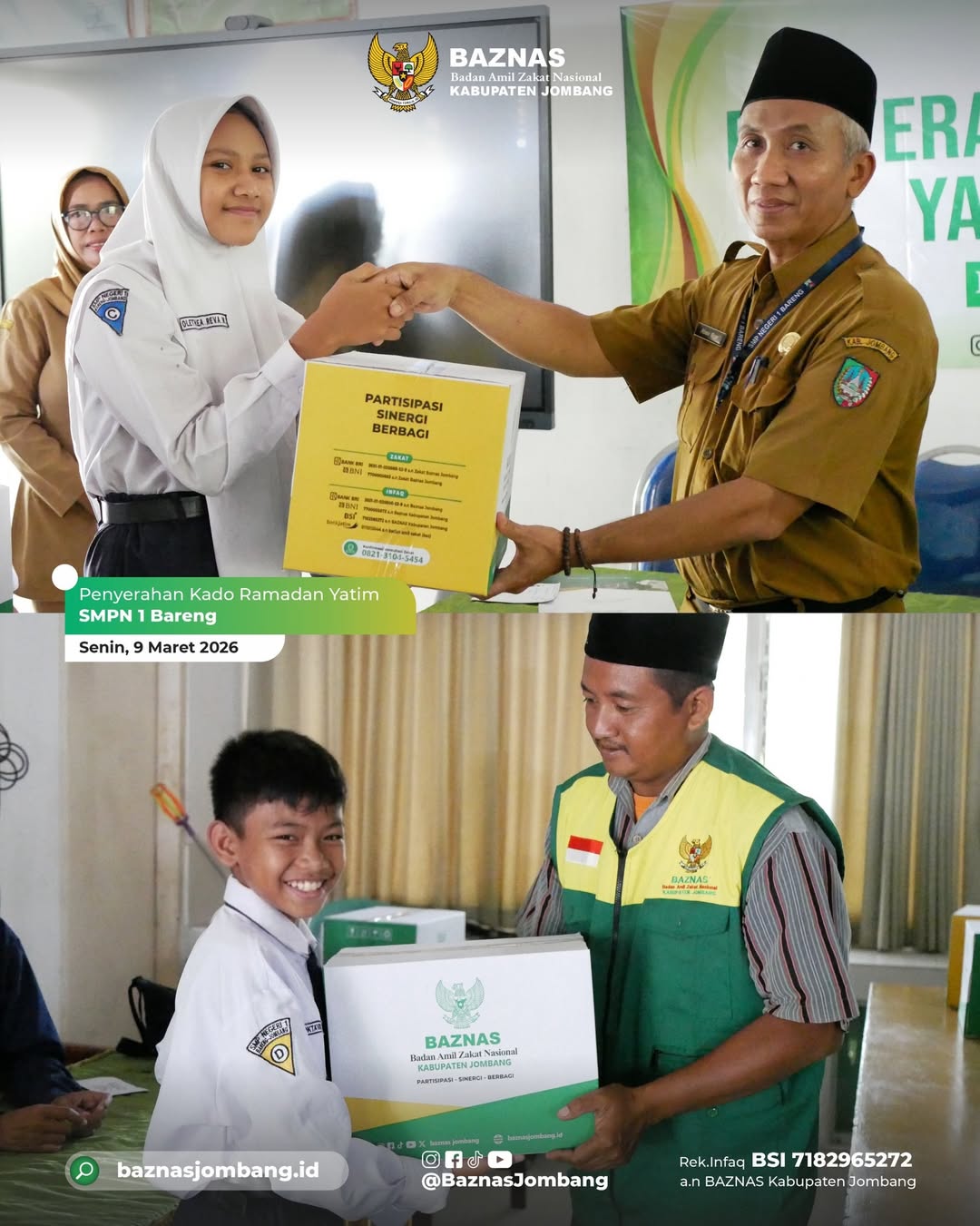 Bantuan Ramadan BAZNAS Jombang Beri Harapan Baru untuk Anak Yatim dan Dhuafa