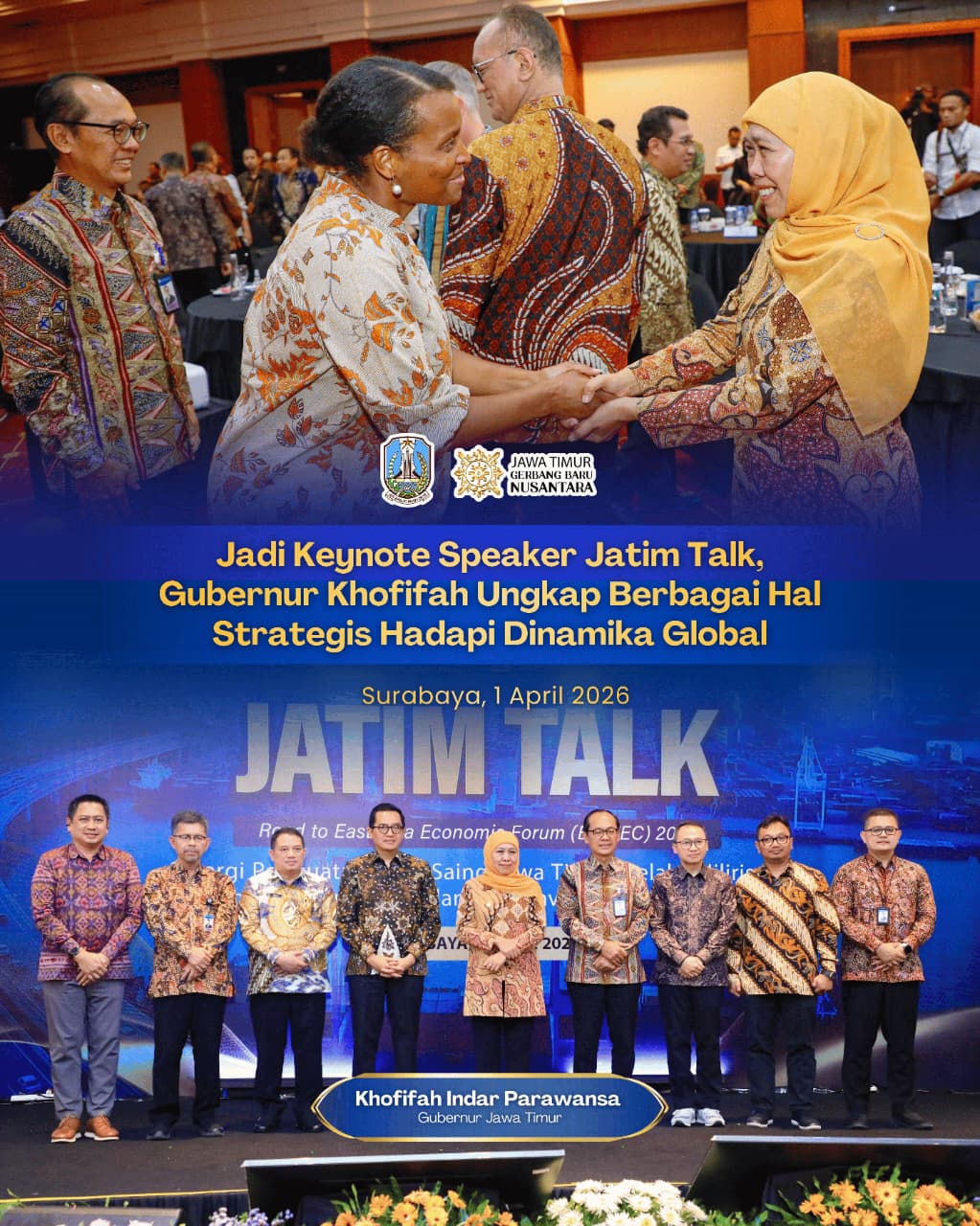 Gubernur Khofifah Paparkan Kinerja Ekonomi Jatim yang Tumbuh 5,33 Persen, Optimistis Hadapi Tantangan Global