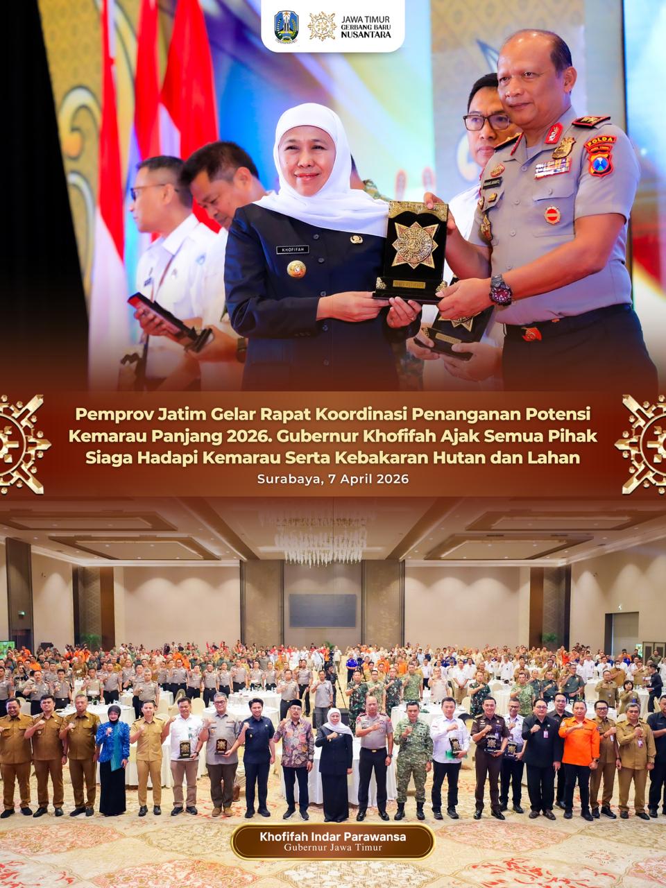 Gubernur Khofifah Minta Kepala Daerah Proaktif Susun Langkah Antisipasi Kemarau dan Pemetaan Wilayah Rawan Bencana