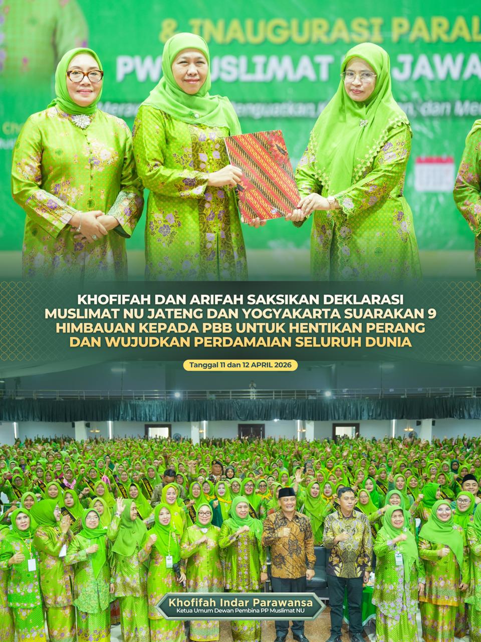 Gubernur Khofifah Tegaskan Peran Perempuan dalam Perdamaian Global, Saksikan Deklarasi 9 Imbauan kepada PBB