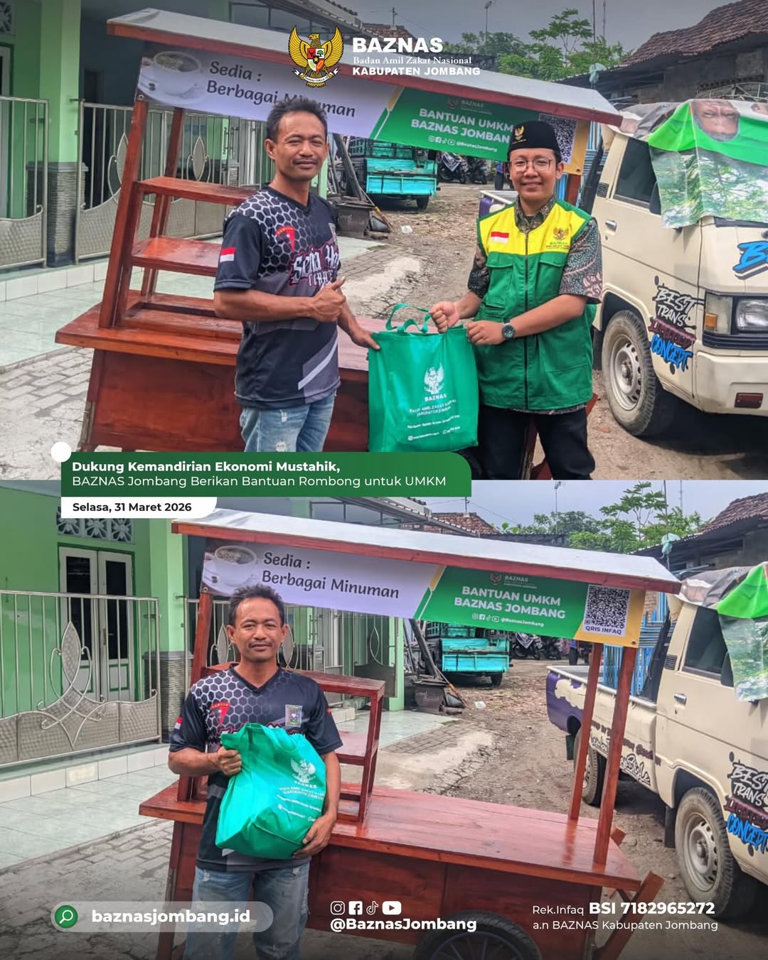 Mustahik Jombang Dapat Dukungan Usaha dari BAZNAS