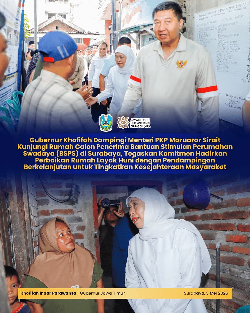 Gubernur Khofifah dan Menteri PKP Percepat Renovasi 33 Ribu Rumah Tidak Layak Huni di Jatim