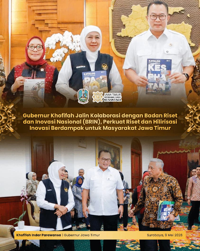 Gubernur Khofifah Gandeng BRIN, Percepat Pemanfaatan Hasil Riset untuk Pembangunan Daerah
