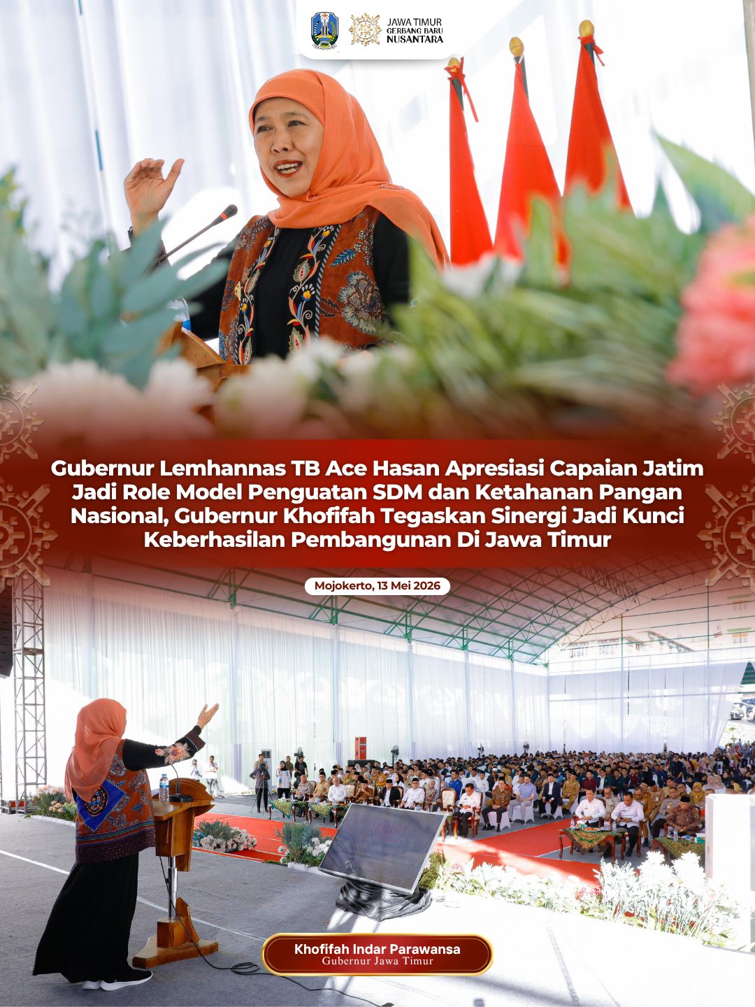 Gubernur Khofifah Antar Jatim Jadi Role Model Penguatan SDM dan Ketahanan Pangan Nasional
