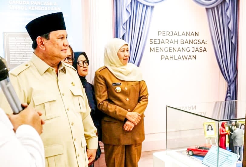 Gubernur Khofifah Dampingi Presiden Prabowo Tinjau Museum Marsinah di Nganjuk