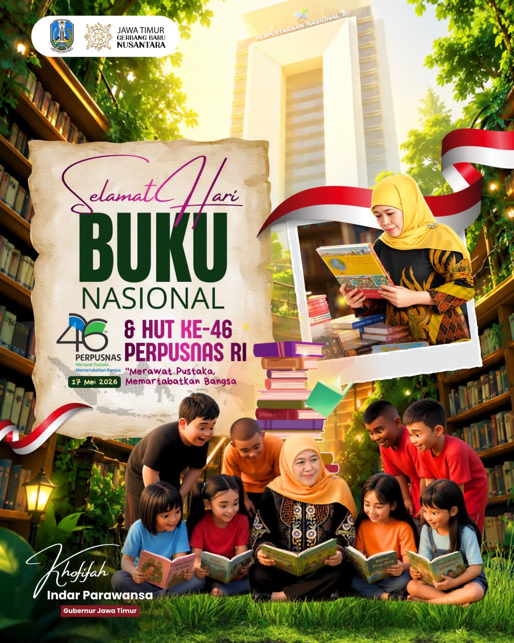Gubernur Khofifah Dorong Budaya Membaca Sejak Dini untuk Wujudkan Generasi Unggul
