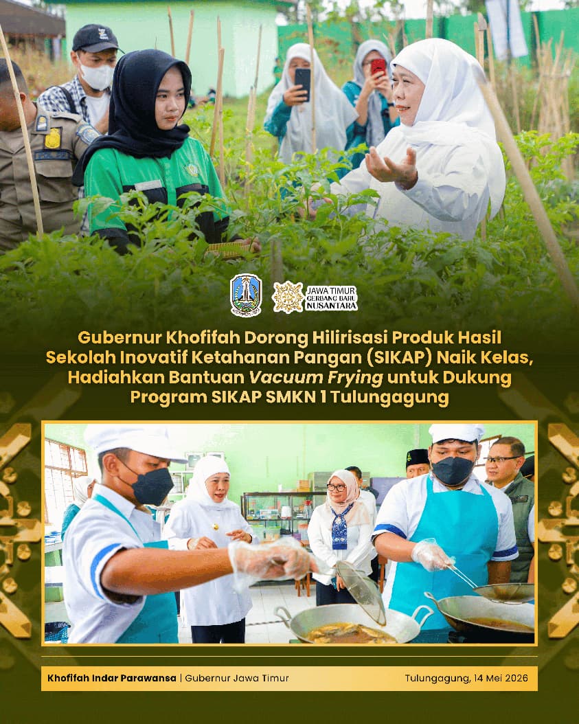 Gubernur Khofifah Apresiasi Inovasi Pengolahan Hasil Perikanan SMKN 1 Tulungagung, Dorong Produk Lokal Tembus Pasar Internasional