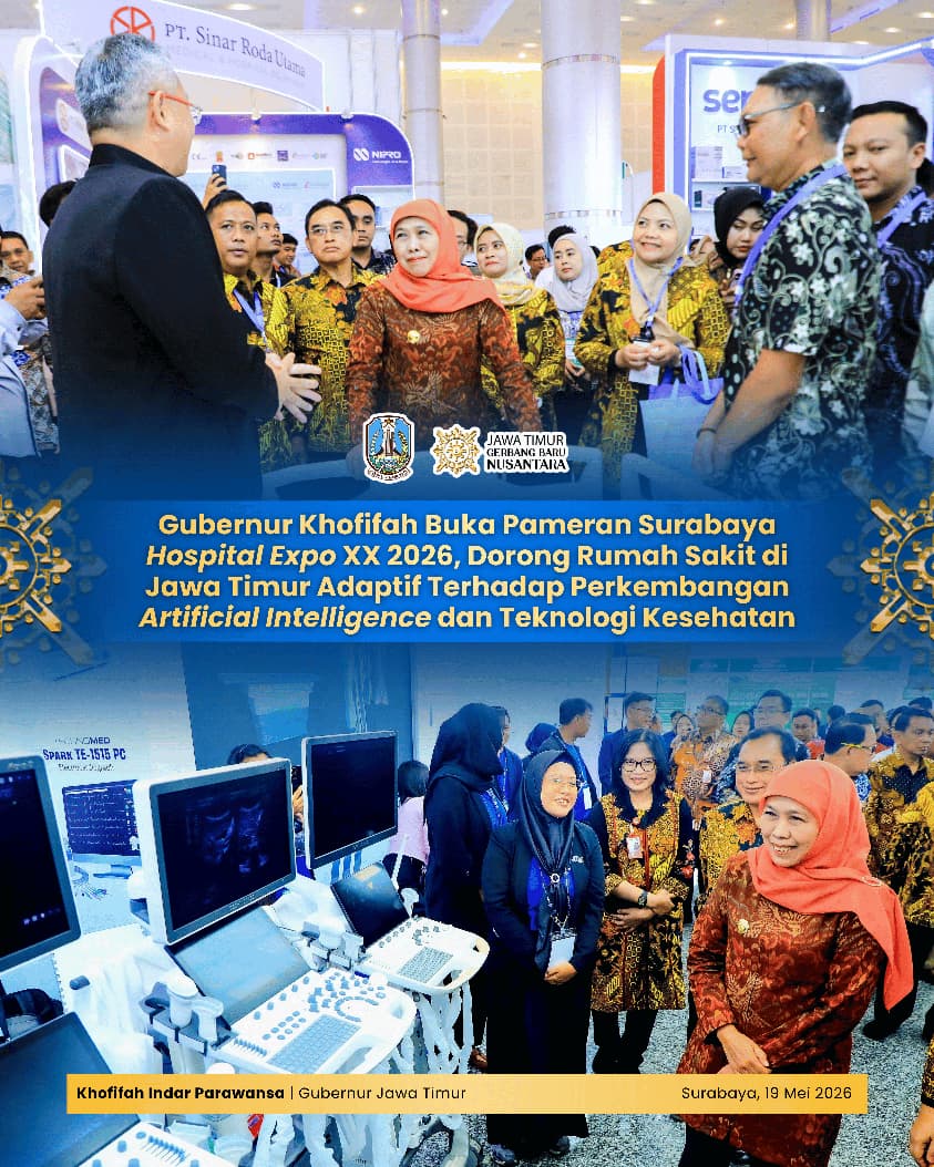 Buka Surabaya Hospital Expo XX 2026, Gubernur Khofifah Soroti Pentingnya Penguatan Teknologi Kedokteran dan Keselamatan Pasien