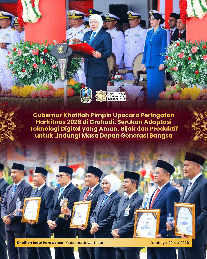 Gubernur Khofifah: Kebangkitan Nasional Hari Ini Adalah Menjaga Kedaulatan Informasi dan Masa Depan Generasi Muda