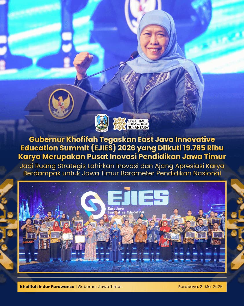 EJIES 2026 Diikuti Puluhan Ribu Peserta, Gubernur Khofifah Dorong Budaya Inovasi Jadi Gerakan Bersama Dunia Pendidikan