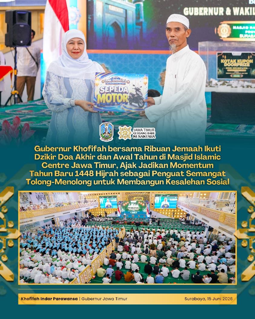 Gubernur Khofifah Hadiri Dzikir Akhir Tahun Hijriah, Ajak Masyarakat Jadikan Hijrah sebagai Jalan Perubahan Positif