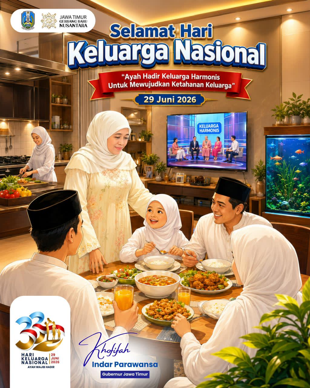 Gubernur Khofifah Tegaskan Kehadiran Ayah secara Emosional Menjadi Kunci Membangun Keluarga Harmonis dan Generasi Berkualitas