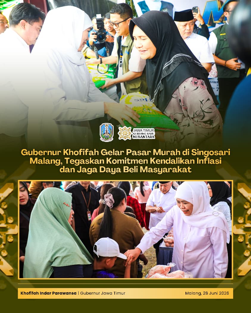 Gubernur Khofifah Gelar Pasar Murah di Kabupaten Malang, Hadirkan Sembako Murah dan Dukung Produk Unggulan UMKM Lokal