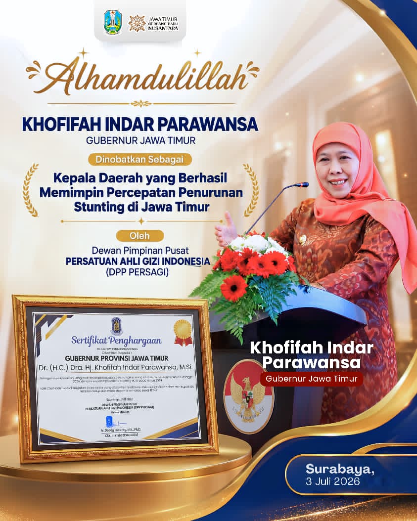 Raih Penghargaan Persagi, Gubernur Khofifah Dorong Penguatan Peran Ahli Gizi untuk Sukseskan Program Makan Bergizi Gratis