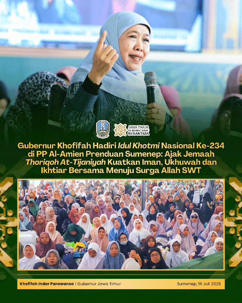 Khofifah: Idul Khotmi Bukan Sekadar Tradisi, tetapi Ikhtiar Menggapai Ridha Allah SWT
