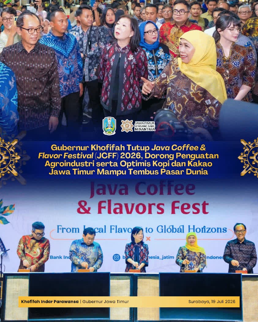 Java Coffee & Flavor Festival 2026 Ditutup, Gubernur Khofifah Dorong Hilirisasi Kopi dan Kakao Berdaya Saing Global