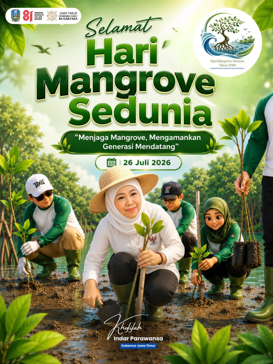 Gubernur Khofifah Dorong Gerakan Tanam Mangrove Masif Demi Tekan Dampak Perubahan Iklim di Jawa Timur